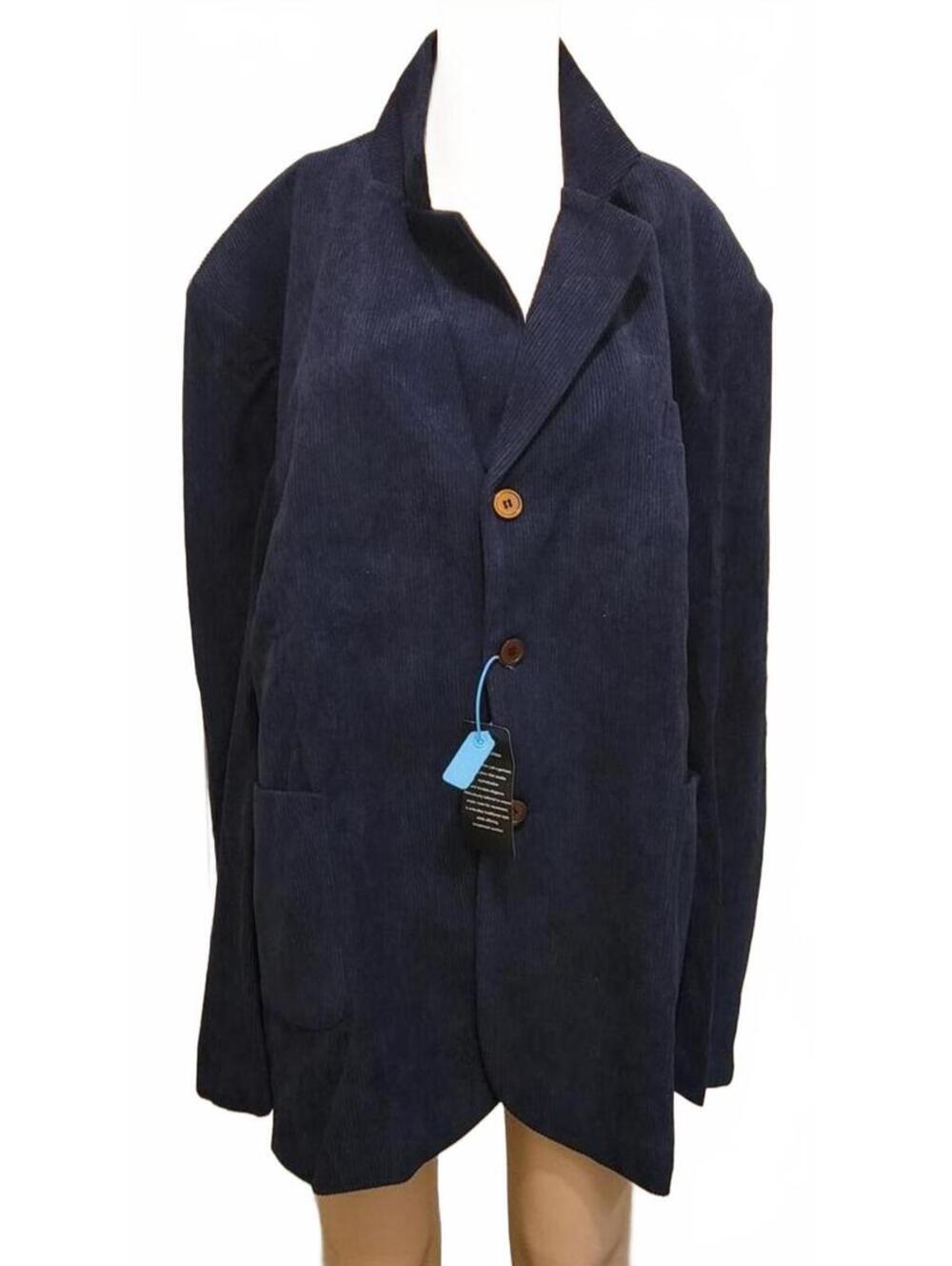Men's fashion dark navy blue corduroy blazer vintage Jacket Plus Size 3XL